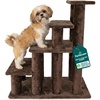 Furhaven Steady Paws Multi-Step Pet Stairs for High Beds & Sofas – Brown, 4-Step