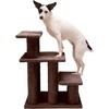 Furhaven Steady Paws Multi-Step Pet Stairs for High Beds & Sofas – Cream, 3-Step(Brown)