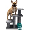 Furhaven Steady Paws Multi-Step Pet Stairs for High Beds & Sofas – Cream, 3-Step(Gray)