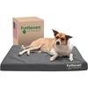 Furhaven Water-Resistant Cooling Gel Dog Bed for Large/Medium Dogs w/ Removable Washable Cover, For Dogs Up to 55 lbs – Indoor/Outdoor Logo Print Oxford Polycanvas Mattress – Stone Gray, Large