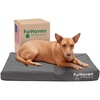 Furhaven Water-Resistant Orthopedic Dog Bed for Large Dogs w/ Removable Washable Cover, For Dogs Up to 95 lbs – Indoor/Outdoor Logo Print Oxford Polycanvas Mattress – Stone Gray, Jumbo/XL(Water-Resistant Logo Print (Stone Gray))