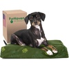 Furhaven Water-Resistant Orthopedic Dog Bed for Large Dogs w/ Removable Washable Cover, For Dogs Up to 95 lbs – Indoor/Outdoor Logo Print Oxford Polycanvas Mattress – Stone Gray, Jumbo/XL(Water-Resistant Garden Print (Jungle Green))