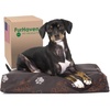 Furhaven Water-Resistant Orthopedic Dog Bed for Large Dogs w/ Removable Washable Cover, For Dogs Up to 95 lbs – Indoor/Outdoor Logo Print Oxford Polycanvas Mattress – Stone Gray, Jumbo/XL(Water-Resistant Garden Print (Bark Brown))