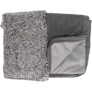 FurHaven Dog Bed Cover Replacement, Sofa-Style Design with Soft, Breathable Fabric for Cozy Comfort, Machine Washable, Jumbo Plus XXL, Plush & Velvet Waves, Brownstone(Blanket Top – Berber & Suede (Gray))