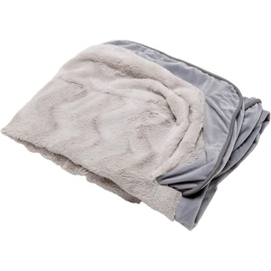 FurHaven Dog Bed Cover Replacement, Sofa-Style Design with Soft, Breathable Fabric for Cozy Comfort, Machine Washable, Jumbo Plus XXL, Plush & Velvet Waves, Brownstone(Granite Gray)