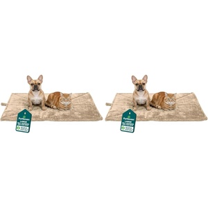 FurHaven ThermaNAP Faux Fur Self-Warming Mat, Brown Leopard, Large(크림)