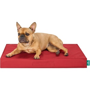 FurHaven Water-Resistant Orthopedic Dog Bed for Large Dogs, Oxford Polycanvas Mattress with Orthopedic Solid Slab Foam for Joint Support, Removable Washable Cover, Jumbo XL, Stone Gray(Red)