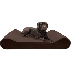 Furhaven Memory Foam Dog Bed for Large Dogs w/ Removable Washable Cover, For Dogs Up to 75 lbs – Ultra Plush Faux Fur & Suede Luxe Lounger Contour Mattress – Gray, Jumbo/XL(Microvelvet (Espresso))