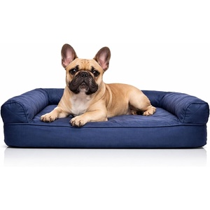 Furhaven Orthopedic Dog Bed for Large Dogs w/ Removable Bolsters & Washable Cover, For Dogs Up to 95 lbs – Quilted Sofa – Navy (Blue), Jumbo/XL(Navy Blue)