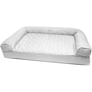 Furhaven Orthopedic Dog Bed for Large Dogs w/ Removable Bolsters & Washable Cover, For Dogs Up to 95 lbs – Quilted Sofa – Navy (Blue), Jumbo/XL(Silver Gray)