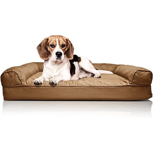 Furhaven Orthopedic Dog Bed for Large Dogs w/ Removable Bolsters & Washable Cover, For Dogs Up to 95 lbs – Quilted Sofa – Navy (Blue), Jumbo/XL(Toasted Brown)