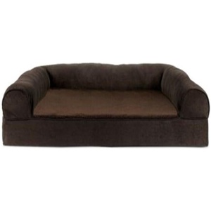Furhaven Orthopedic Dog Bed for Large/Medium Dogs w/ Removable Bolsters & Washable Cover, For Dogs Up to 55 lbs – Plush & Suede Sofa – Gray, Large(Espresso)