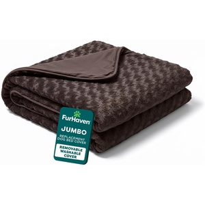Furhaven Replacement Dog Bed Cover Ultra Plush Faux Fur & Suede Contour Luxe Lounger, Machine Washable – Chocolate, Large(Ultra Plush (Chocolate))