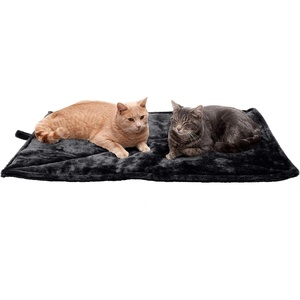 Furhaven ThermaNAP Self-Warming Cat Bed for Indoor Cats & Large/Medium Dogs, Washable & Reflects Body Heat – Quilted Faux Fur Reflective Bed Mat – Black, Large