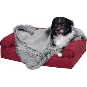 Furhaven Waterproof Throw Blanket for Dogs & Indoor Cats, Reversible Protective Pet Blanket, Extra Large, Long Faux Fur & Velvet, Driftwood(Gray)