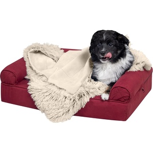 Furhaven Waterproof Throw Blanket for Dogs & Indoor Cats, Reversible Protective Pet Blanket, Extra Large, Long Faux Fur & Velvet, Driftwood(Taupe)