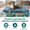 FurHaven Water-Resistant Cooling Gel Dog Bed for Large Dogs, Cool Gel-Top Foam with a Solid Orthopedic Foam Base for Comfort and Support, Washable Cover, Jumbo Plus XXL, Polycanvas, Deep Lagoon