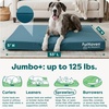 FurHaven Water-Resistant Cooling Gel Dog Bed for Large Dogs, Cool Gel-Top Foam with a Solid Orthopedic Foam Base for Comfort and Support, Washable Cover, Jumbo Plus XXL, Polycanvas, Deep Lagoon