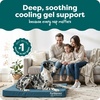 FurHaven Water-Resistant Cooling Gel Dog Bed for Large Dogs, Cool Gel-Top Foam with a Solid Orthopedic Foam Base for Comfort and Support, Washable Cover, Jumbo Plus XXL, Polycanvas, Deep Lagoon