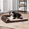 Furhaven Orthopedic Dog Bed for Large/Medium Dogs w/ Removable Bolsters & Washable Cover, For Dogs Up to 55 lbs – Two-Tone Plush Faux Fur & Suede L Shaped Chaise – Espresso, Large