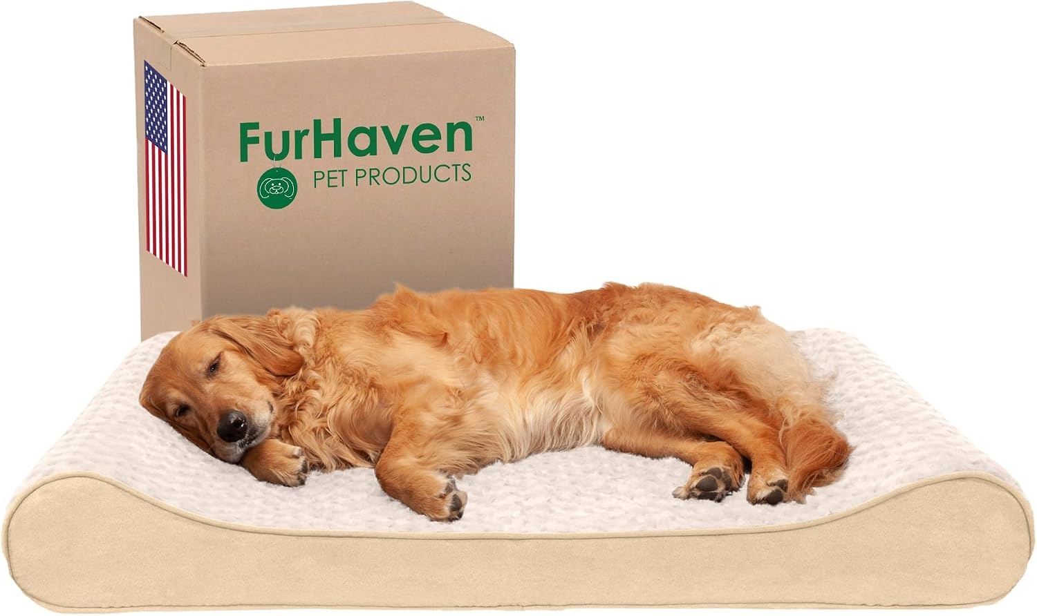 image:imageFurhaven Cooling Gel Dog Bed for Large Dogs w Removable Washable Cover For Dogs Up to 150 lbs Ultra Plush Faux Fur amp Suede Luxe Lounger Contour Mattress Gray Jumbo PlusXXLUltra Plush Cream