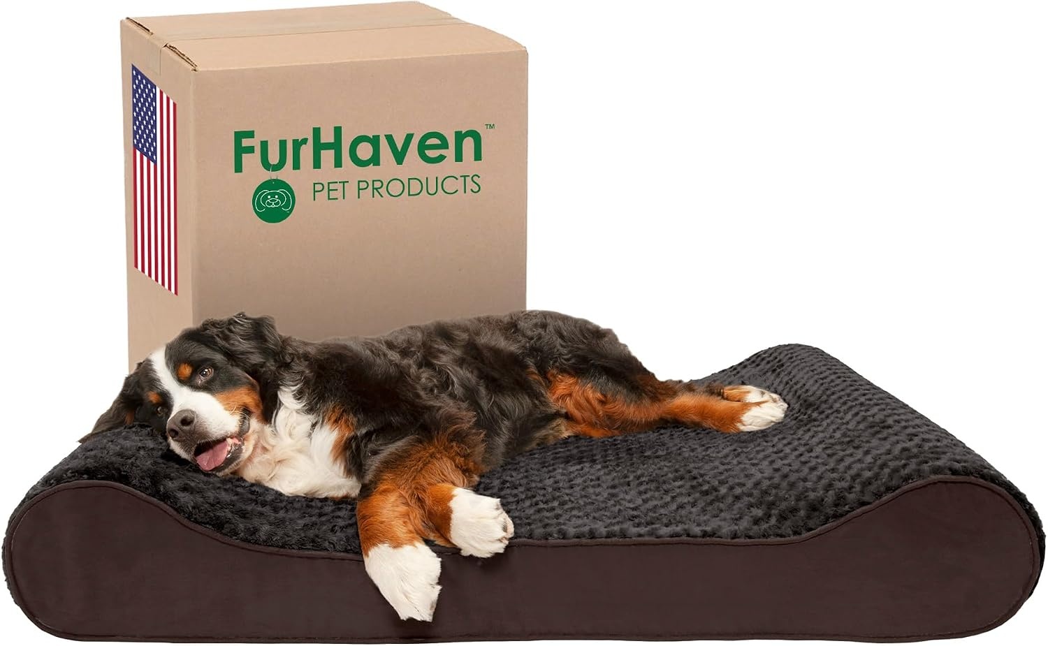image:imageFurhaven Cooling Gel Dog Bed for Large Dogs w Removable Washable Cover For Dogs Up to 150 lbs Ultra Plush Faux Fur amp Suede Luxe Lounger Contour Mattress Gray Jumbo PlusXXLUltra Plush Chocolate