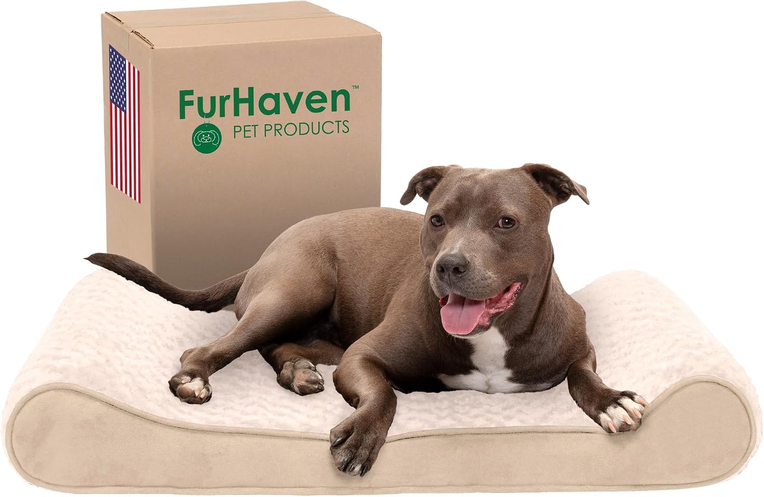 image:imageFurhaven Cooling Gel Dog Bed for Large Dogs w Removable Washable Cover For Dogs Up to 150 lbs Ultra Plush Faux Fur amp Suede Luxe Lounger Contour Mattress Gray Jumbo PlusXXLUltra Plush Cream