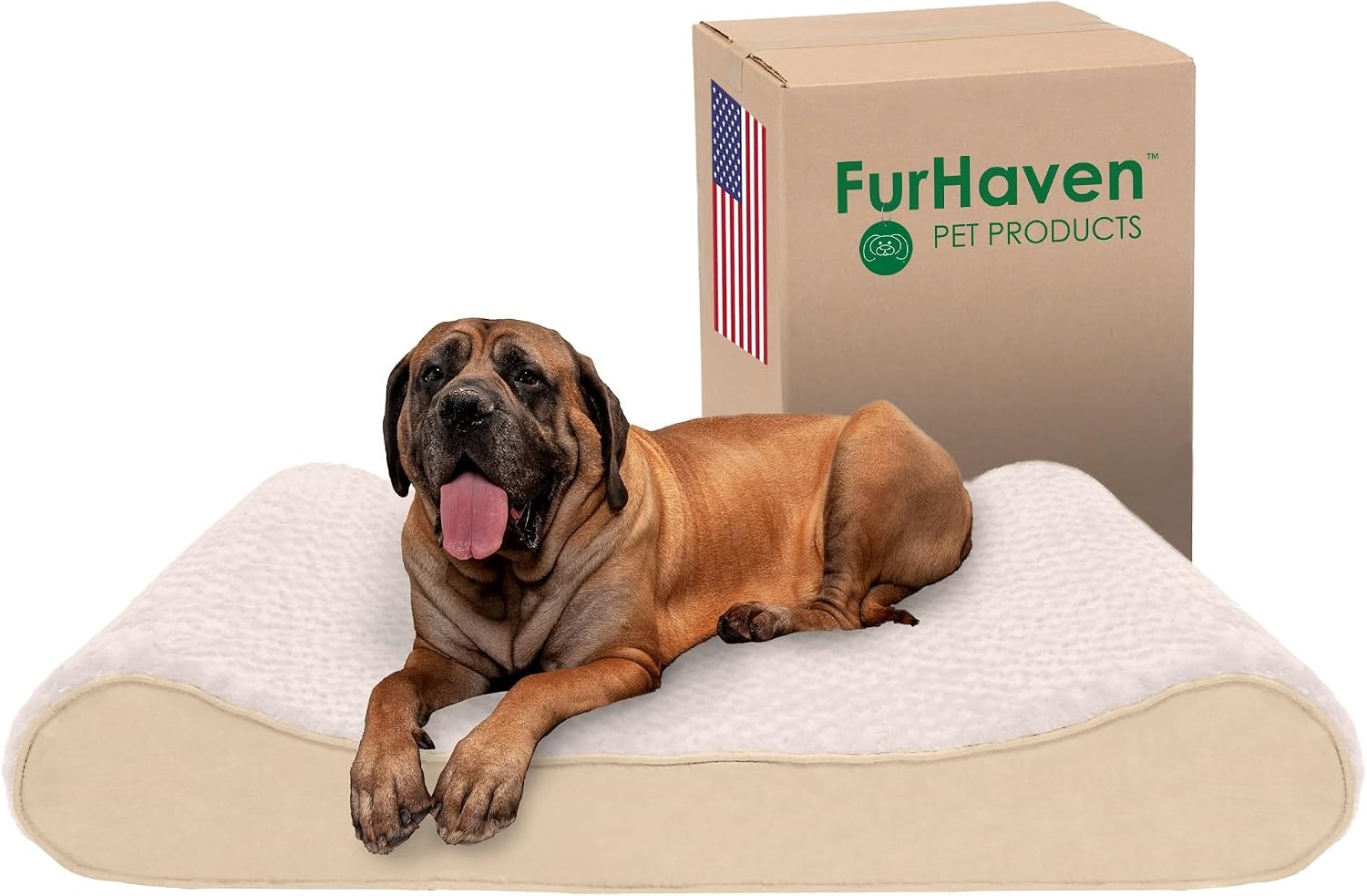 image:imageFurhaven Cooling Gel Dog Bed for Large Dogs w Removable Washable Cover For Dogs Up to 150 lbs Ultra Plush Faux Fur amp Suede Luxe Lounger Contour Mattress Gray Jumbo PlusXXLUltra Plush Cream