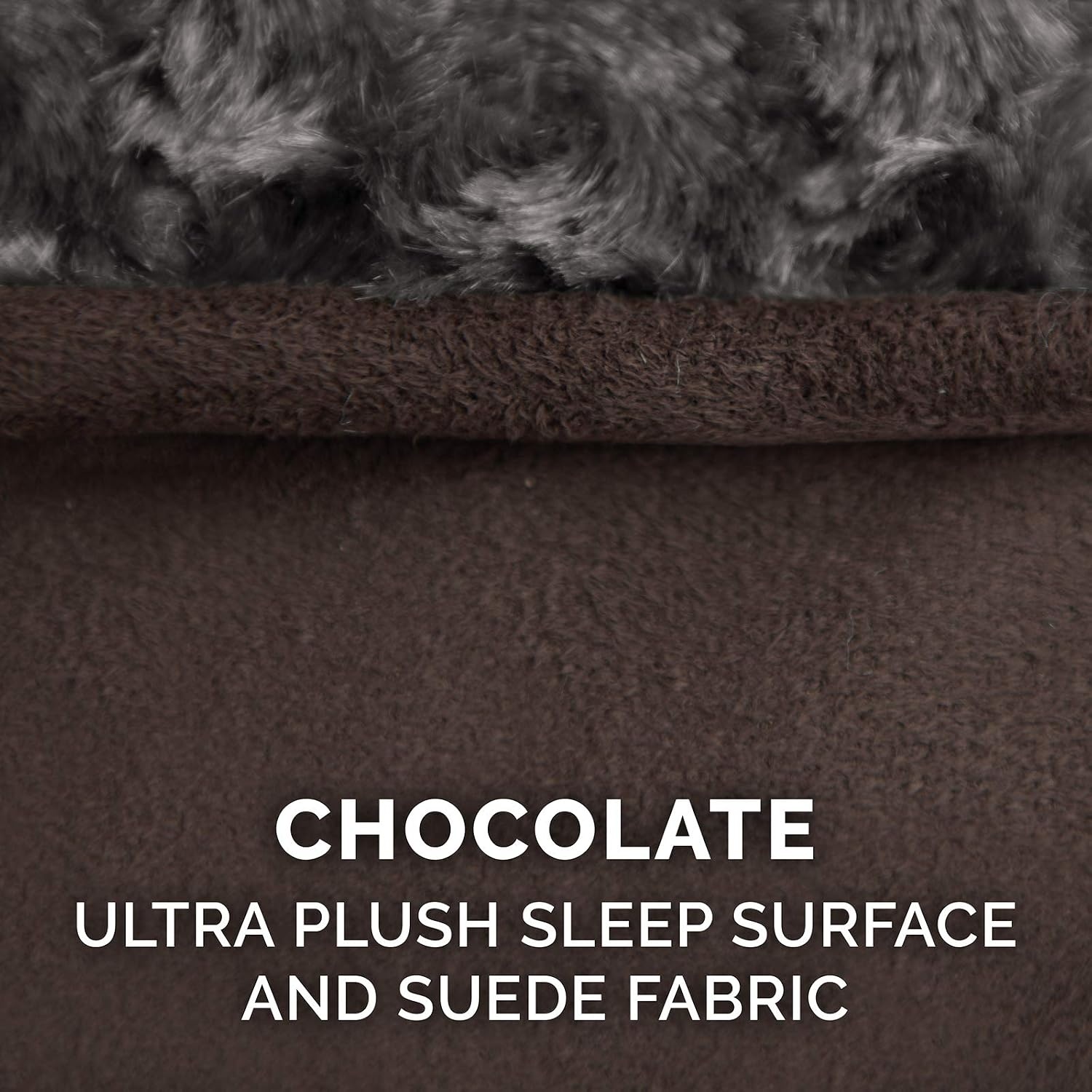 image:imageFurhaven Cooling Gel Dog Bed for Large Dogs w Removable Washable Cover For Dogs Up to 150 lbs Ultra Plush Faux Fur amp Suede Luxe Lounger Contour Mattress Gray Jumbo PlusXXLUltra Plush Chocolate