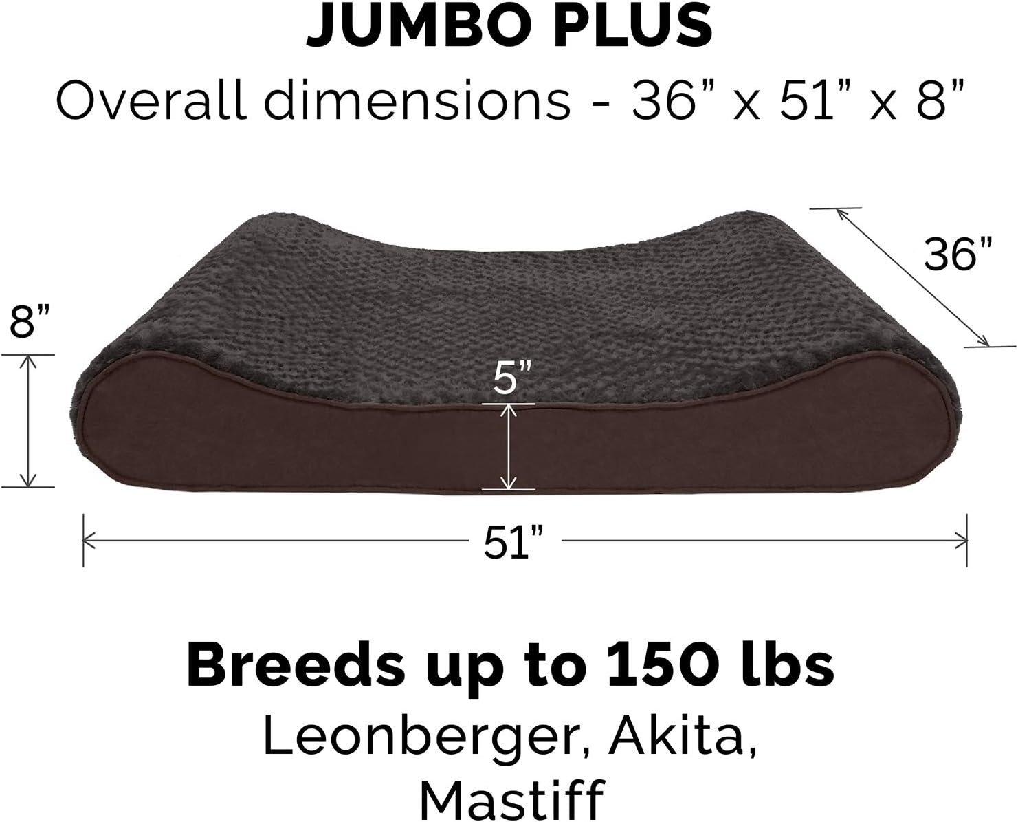 image:imageFurhaven Cooling Gel Dog Bed for Large Dogs w Removable Washable Cover For Dogs Up to 150 lbs Ultra Plush Faux Fur amp Suede Luxe Lounger Contour Mattress Gray Jumbo PlusXXLUltra Plush Chocolate