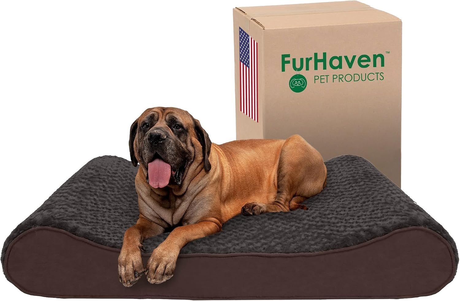 image:imageFurhaven Cooling Gel Dog Bed for Large Dogs w Removable Washable Cover For Dogs Up to 150 lbs Ultra Plush Faux Fur amp Suede Luxe Lounger Contour Mattress Gray Jumbo PlusXXLUltra Plush Chocolate