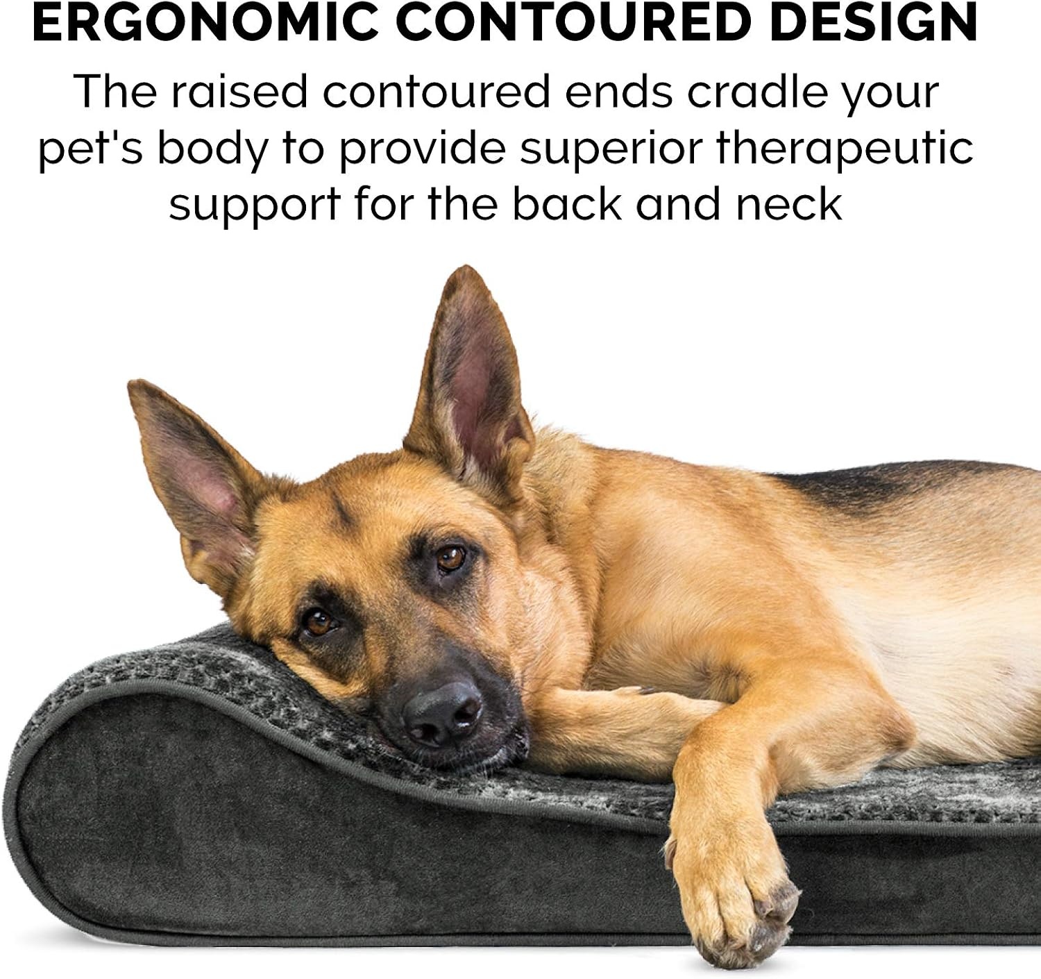 image:imageFurhaven Cooling Gel Dog Bed for Large Dogs w Removable Washable Cover For Dogs Up to 150 lbs Ultra Plush Faux Fur amp Suede Luxe Lounger Contour Mattress Gray Jumbo PlusXXLMinky Plush Velvet Gray