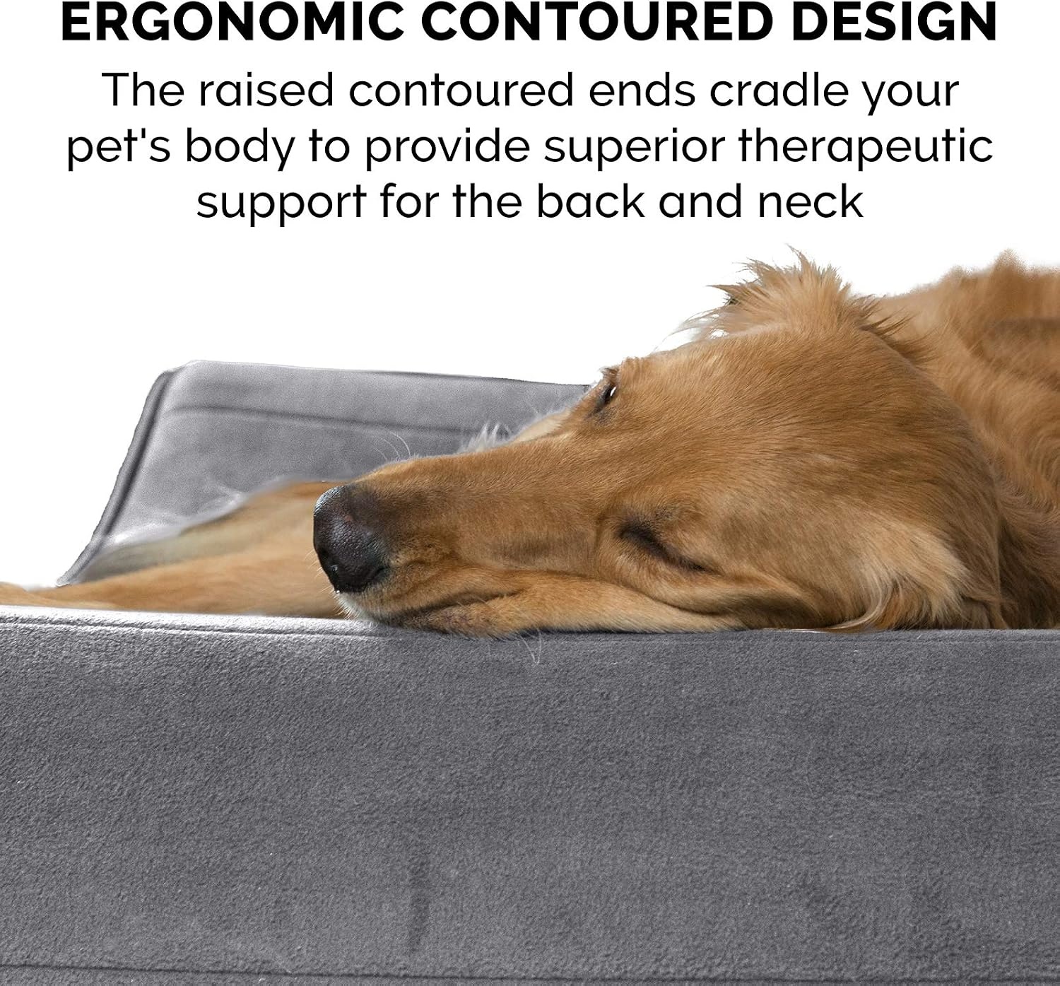 image:imageFurhaven Cozy Orthopedic Dog Bed for Large Dogs w Removable Bolsters amp Washable Cover For Dogs Up to 95 lbs Plush amp Diamond Print Nest Top Sofa Gray JumboXLGray