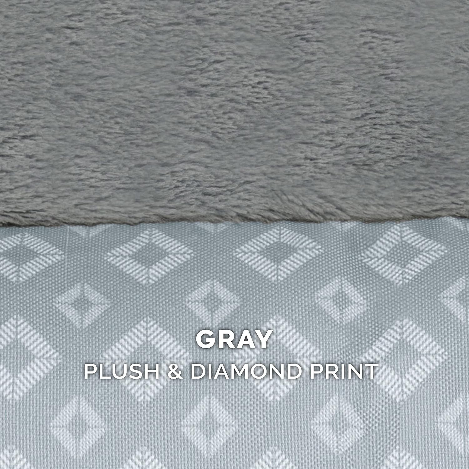 image:imageFurhaven Cozy Orthopedic Dog Bed for Large Dogs w Removable Bolsters amp Washable Cover For Dogs Up to 95 lbs Plush amp Diamond Print Nest Top Sofa Gray JumboXLGray Plush Diamond Print Nest Top