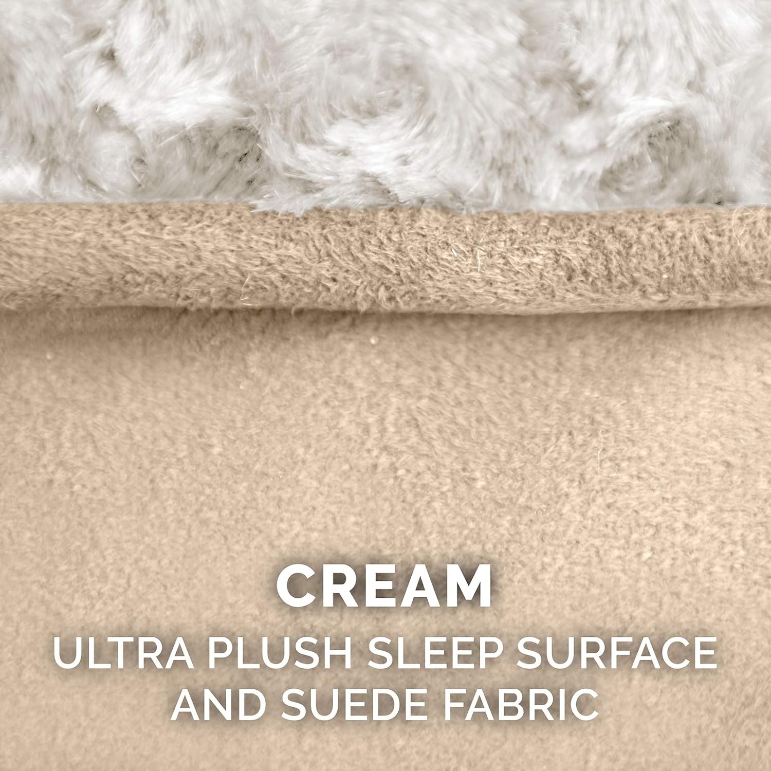 image:imageFurhaven Memory Foam Dog Bed for Large Dogs w Removable Washable Cover For Dogs Up to 75 lbs Ultra Plush Faux Fur amp Suede Luxe Lounger Contour Mattress Cream JumboXL