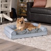 Furhaven Cozy Orthopedic Dog Bed for Large Dogs w/ Removable Bolsters & Washable Cover, For Dogs Up to 95 lbs – Plush & Diamond Print Nest Top Sofa – Gray, Jumbo/XL(Gray (Plush & Diamond Print Nest Top))