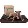 Furhaven Cooling Gel Dog Bed for Large Dogs w/ Removable Washable Cover, For Dogs Up to 150 lbs – Ultra Plush Faux Fur & Suede Luxe Lounger Contour Mattress – Gray, Jumbo Plus/XXL(Ultra Plush (Chocolate))
