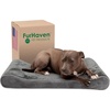 Furhaven Cooling Gel Dog Bed for Large Dogs w/ Removable Washable Cover, For Dogs Up to 150 lbs – Ultra Plush Faux Fur & Suede Luxe Lounger Contour Mattress – Gray, Jumbo Plus/XXL(Minky Plush & Velvet (Gray))