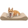 Furhaven Cozy Orthopedic Dog Bed for Large Dogs w/ Removable Bolsters & Washable Cover, For Dogs Up to 95 lbs – Plush & Diamond Print Nest Top Sofa – Gray, Jumbo/XL(Clay)
