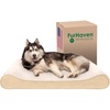 Furhaven Memory Foam Dog Bed for Large Dogs w/ Removable Washable Cover, For Dogs Up to 75 lbs – Ultra Plush Faux Fur & Suede Luxe Lounger Contour Mattress – Cream, Jumbo/XL