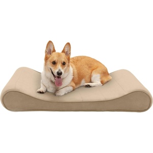 Furhaven Cozy Orthopedic Dog Bed for Large Dogs w/ Removable Bolsters & Washable Cover, For Dogs Up to 95 lbs – Plush & Diamond Print Nest Top Sofa – Gray, Jumbo/XL(Clay)